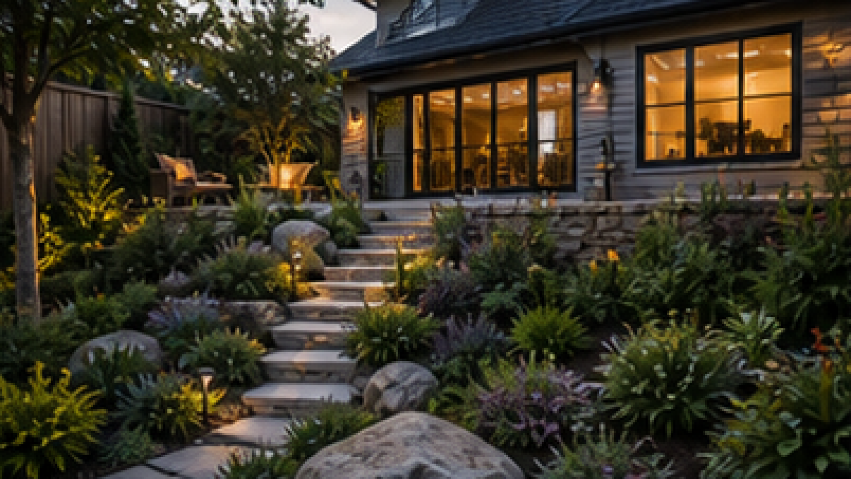 Sloped Backyard Landscaping Ideas in a real yard