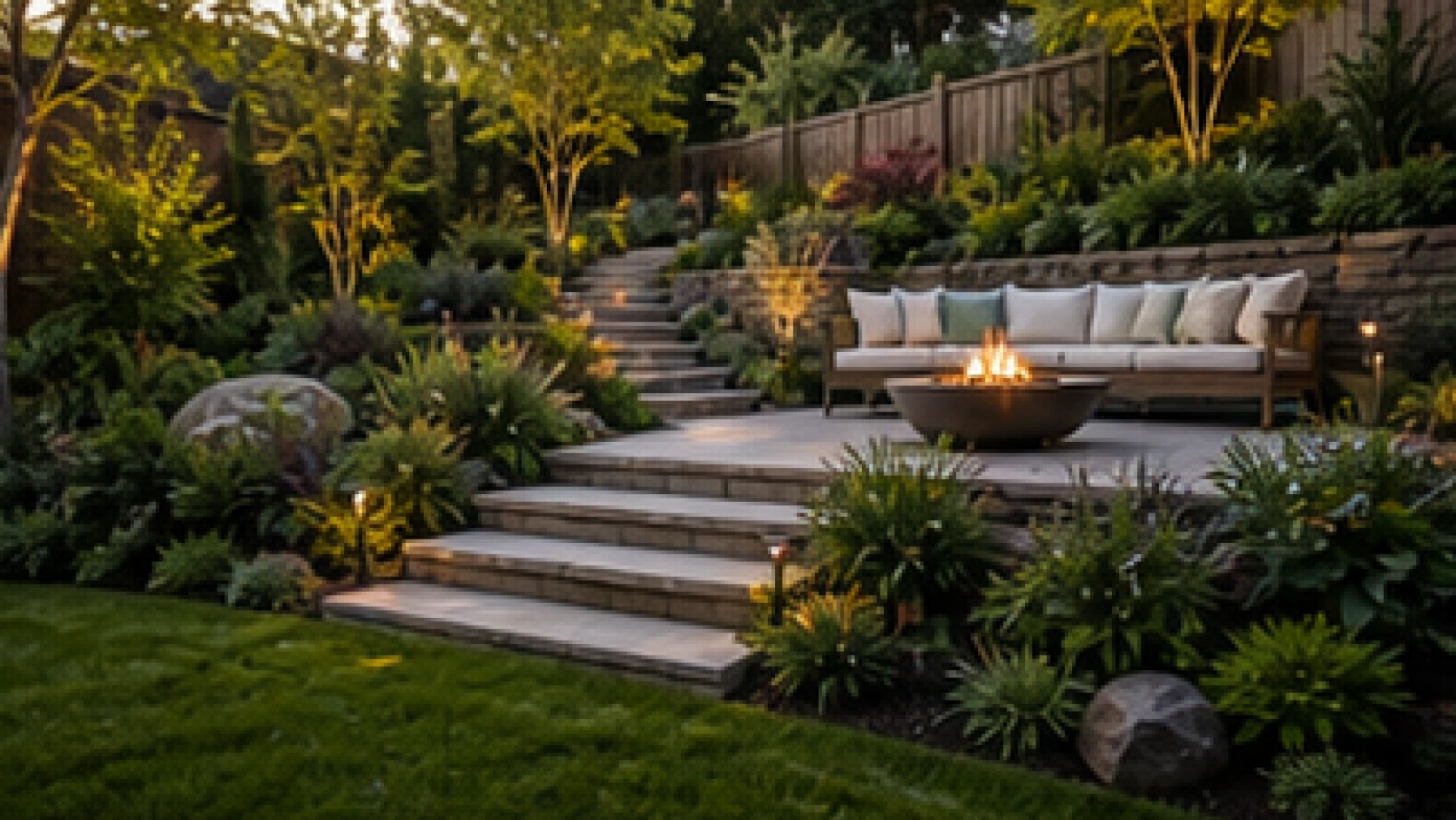 Sloped Backyard Landscaping Ideas overview