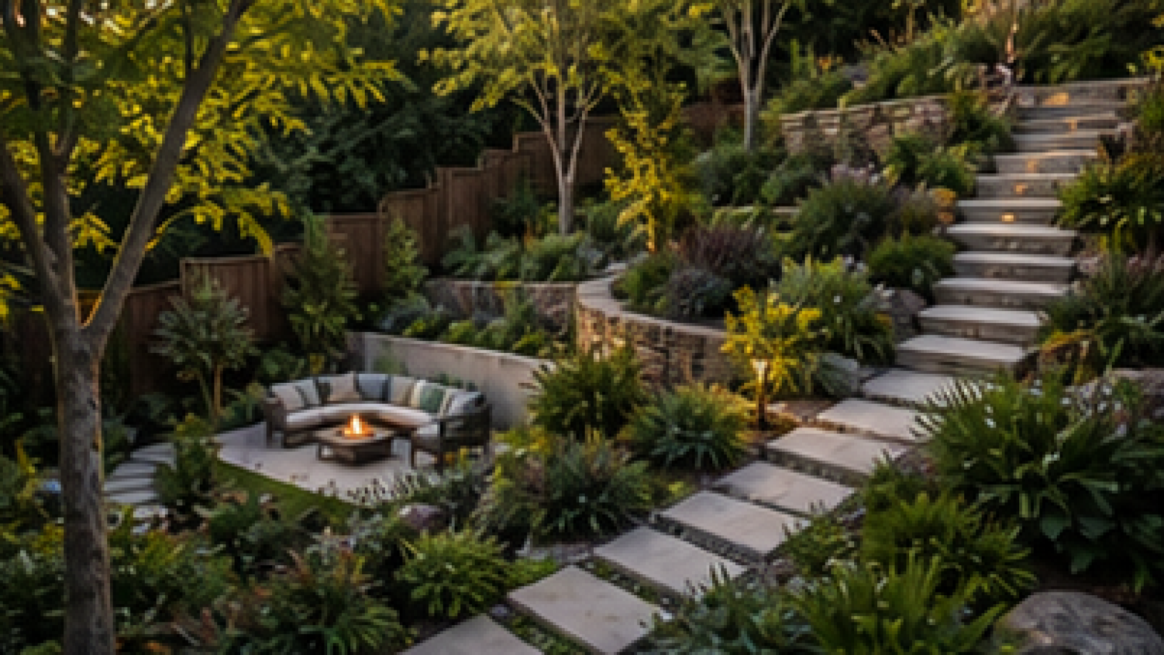 Sloped Backyard Landscaping Ideas second view