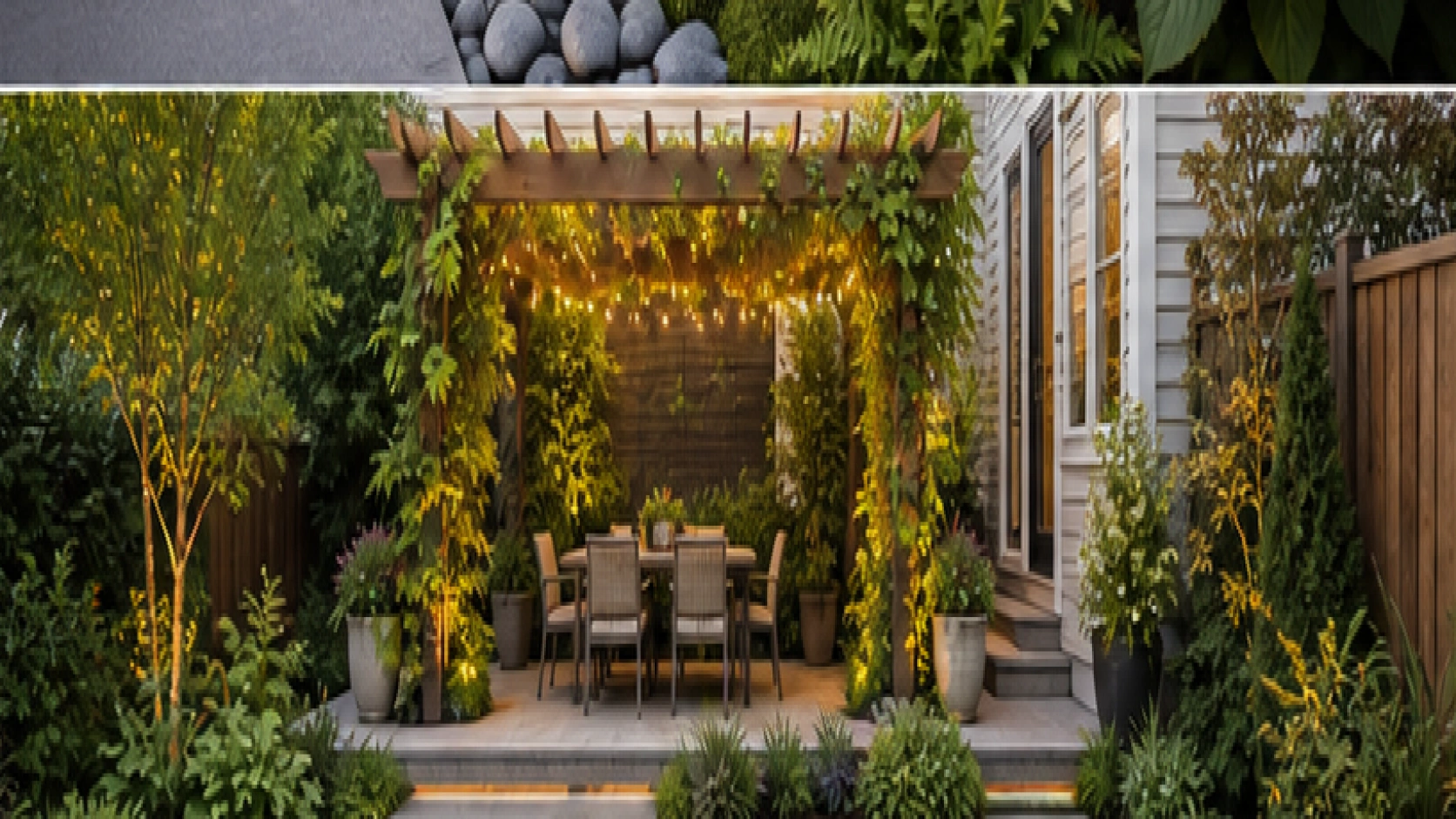 Small Backyard Landscaping Ideas with pergola accent