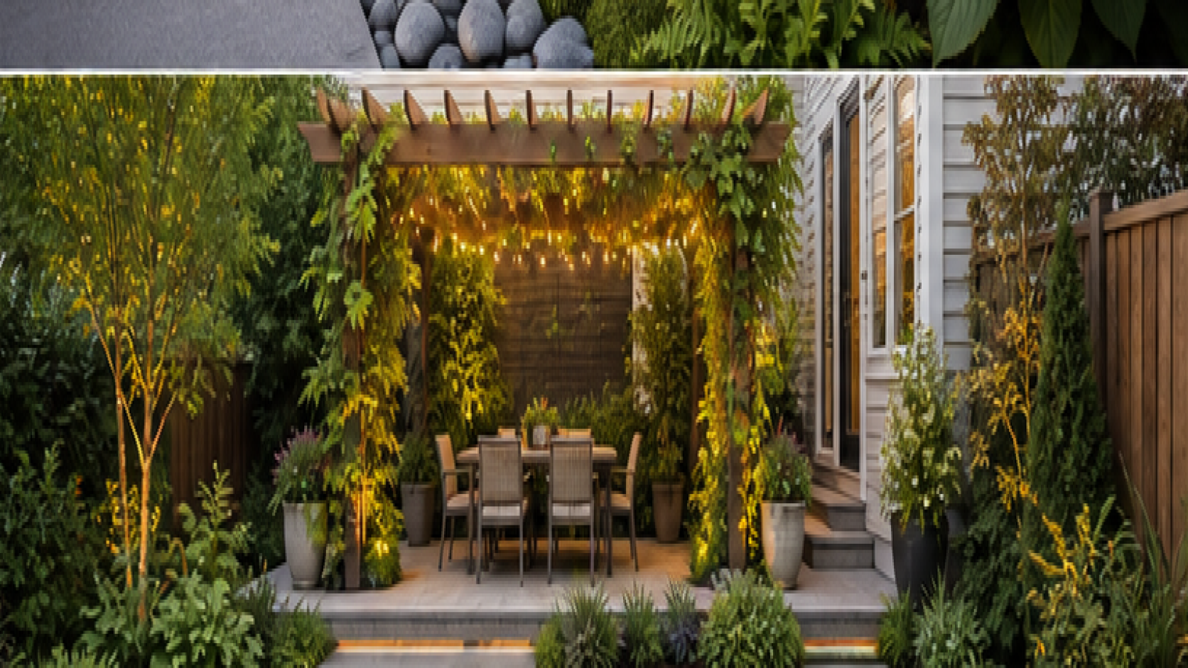 Small Backyard Landscaping Ideas with pergola accent