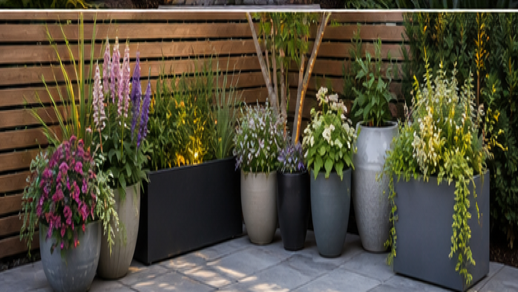 Small Backyard Landscaping Ideas with planters