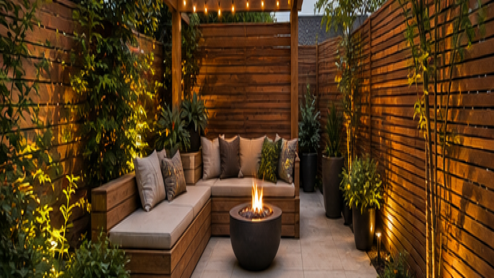 Small Backyard Landscaping Ideas with natural wood