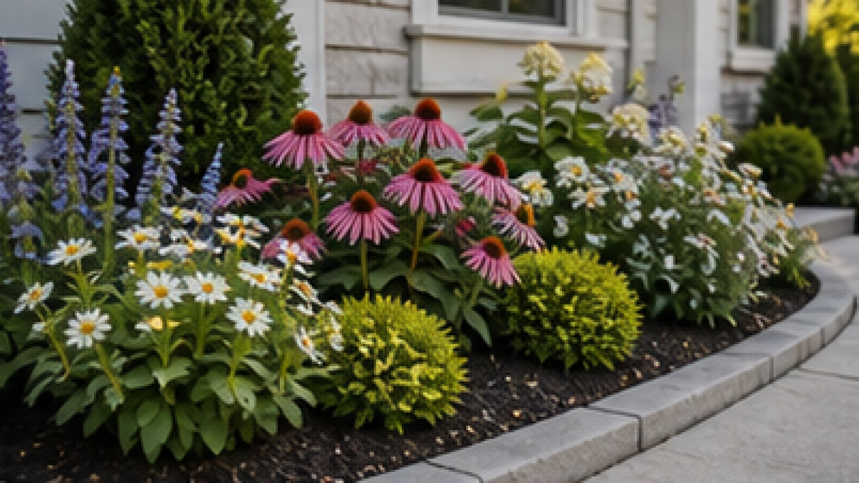 Small Front Yard Flower Bed Ideas planting and material detail