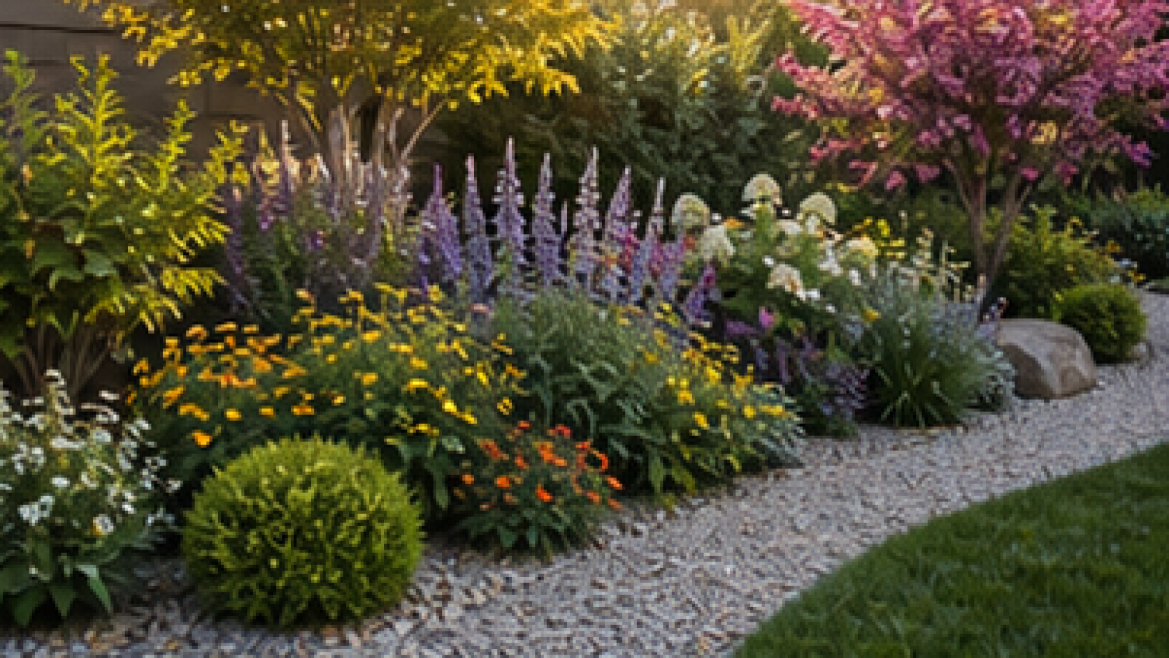 Small Front Yard Flower Bed Ideas with seasonal color