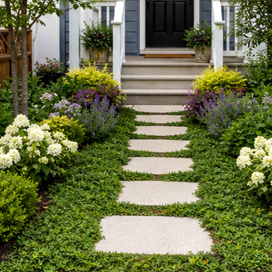 Small Front Yard Landscaping Ideas materials and planting