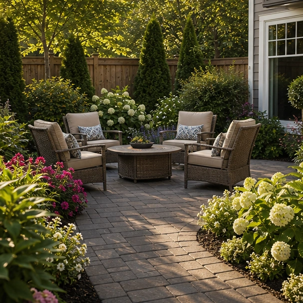 Small Patio Landscaping Ideas with real yard setting