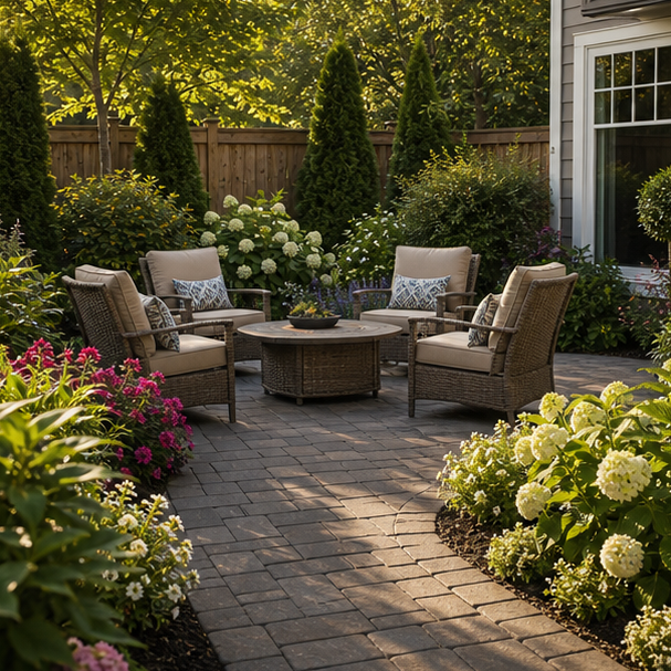 Small Patio Landscaping Ideas with real yard setting