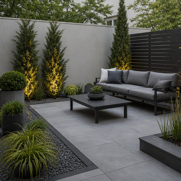 Small Patio Landscaping Ideas with modern compact look