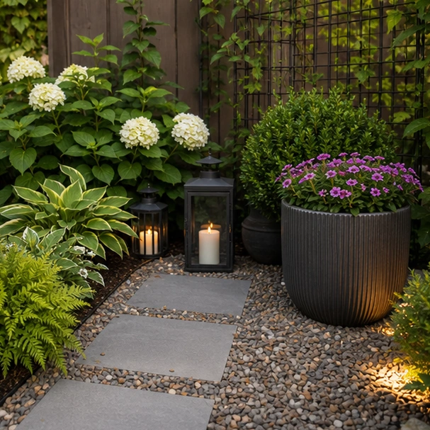 Small Yard Landscaping Ideas planting and material detail