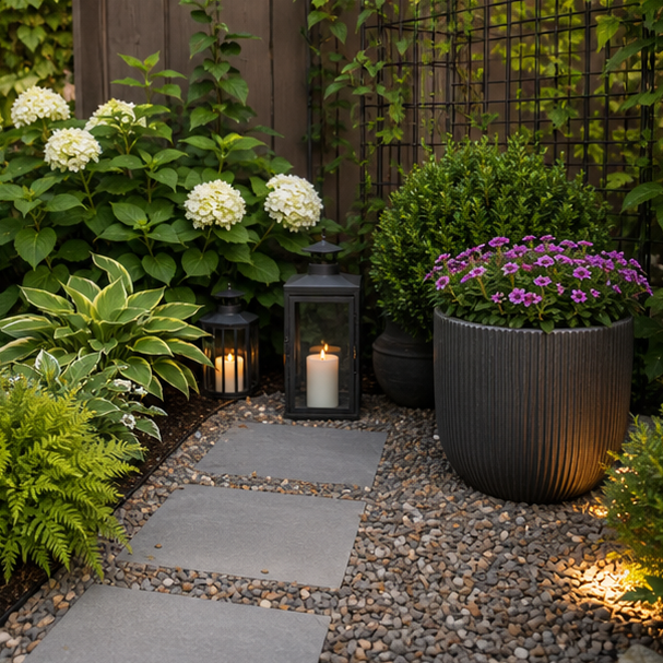 Small Yard Landscaping Ideas planting and material detail