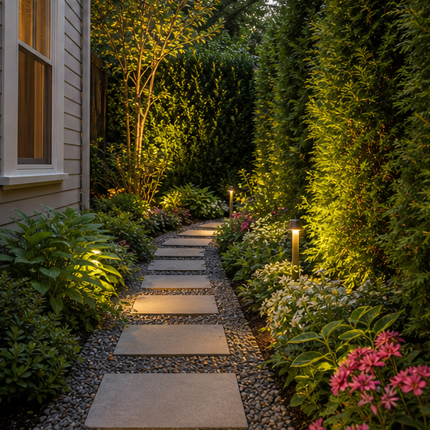 Small Yard Landscaping Ideas with narrow path