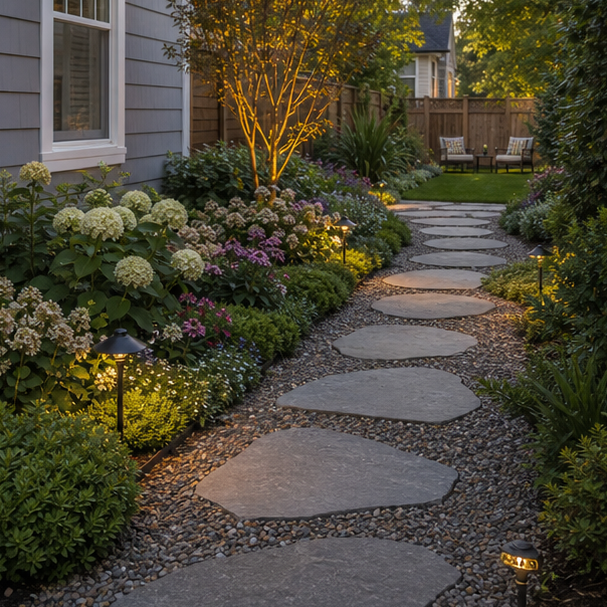 Stepping Stone Walkway Ideas in a real setting