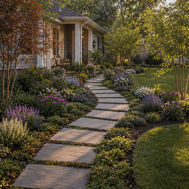 Stepping Stone Walkway Ideas second view