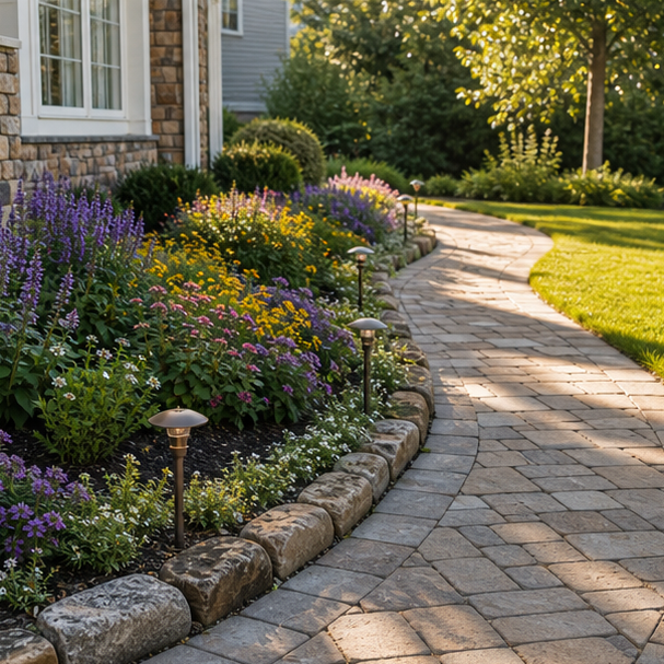 Walkway Border Ideas with real yard setting