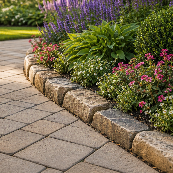 Walkway Border Ideas with material and planting detail