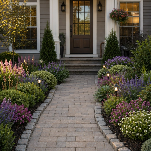 Walkway Border Ideas with entry border