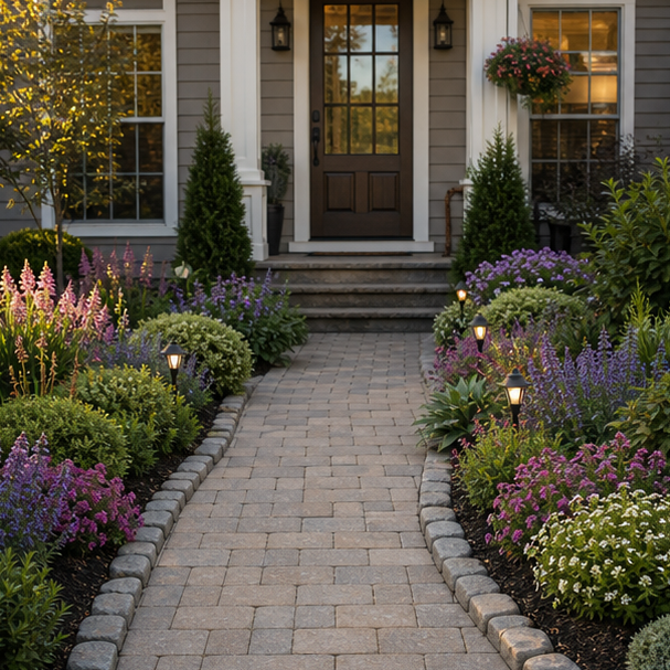 Walkway Border Ideas with entry border