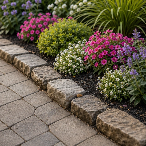 Walkway Border Ideas with materials and planting