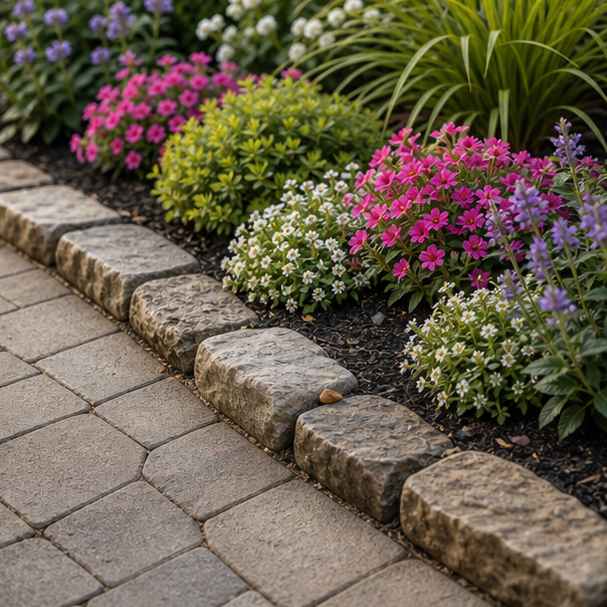 Walkway Border Ideas with materials and planting