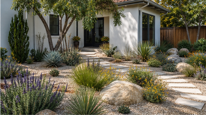 Xeriscape Landscaping Ideas with in a real yard