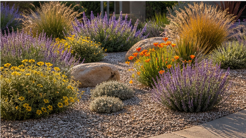 Xeriscape Landscaping Ideas with seasonal color